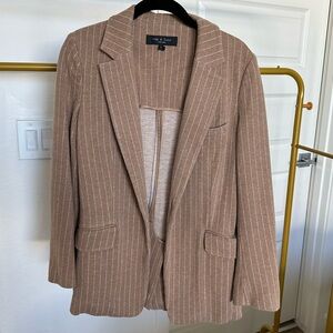 RAG AND BONE Ames Pinstripe Cotton Blazer in Camel Stripe